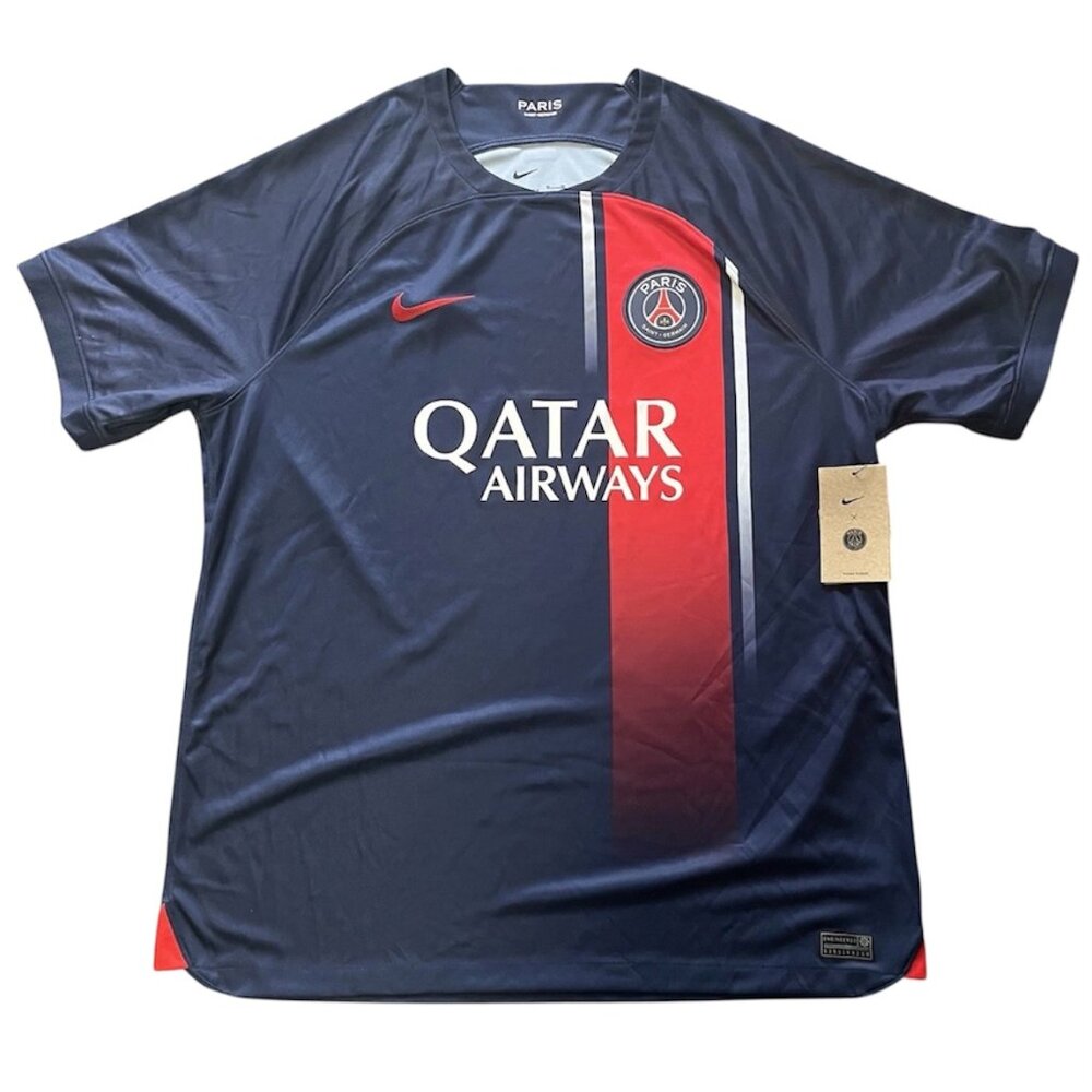 Paris Saint-Germain Jersey Men's XL Navy Blue 2023-2024 Nike Home Soccer Kit .
